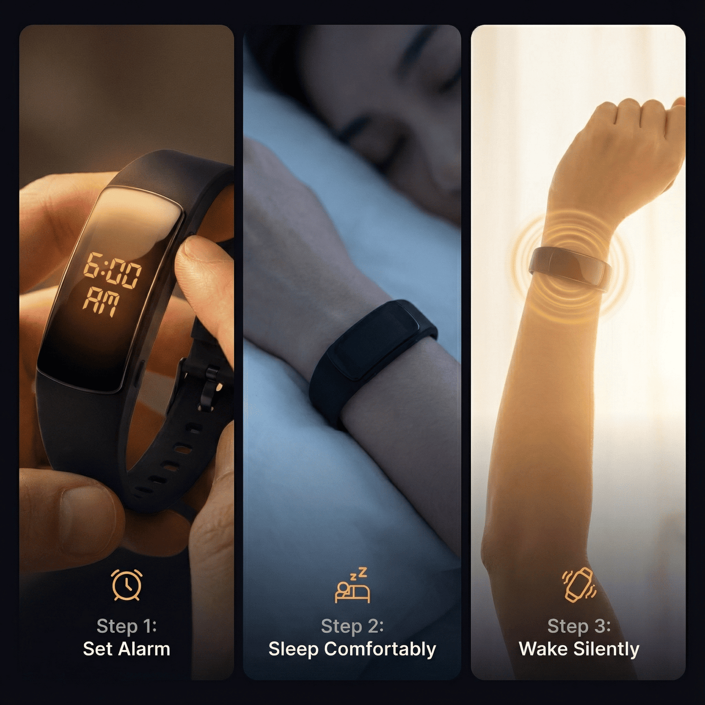 WakeBand - Silent Alarm Wake-Up Wristband