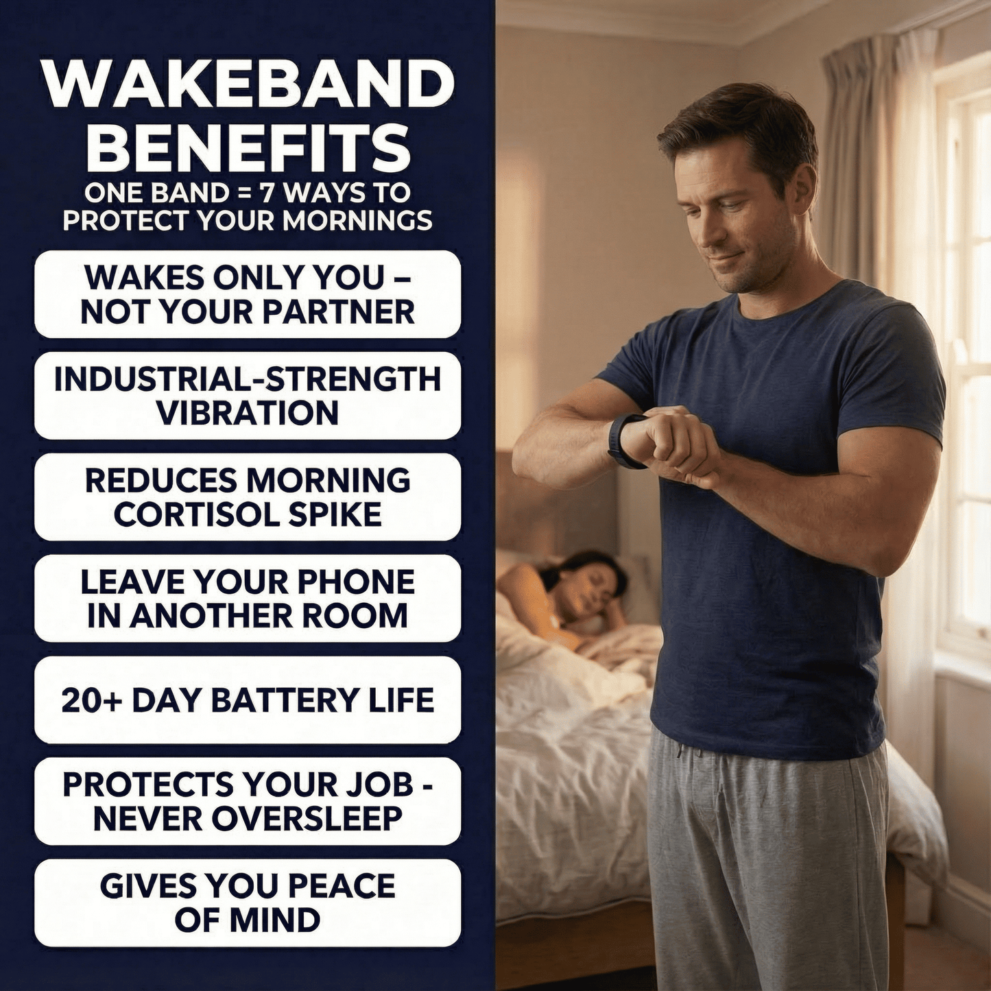 WakeBand - Silent Alarm Wake-Up Wristband